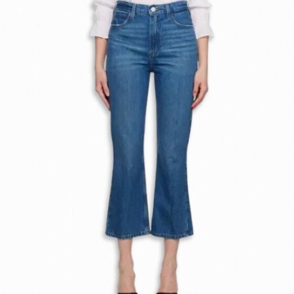 Frame Le High N Tight Jeans Mini Bootcut Cropped Washed Blue Women's US 27 NWT - Picture 1 of 10